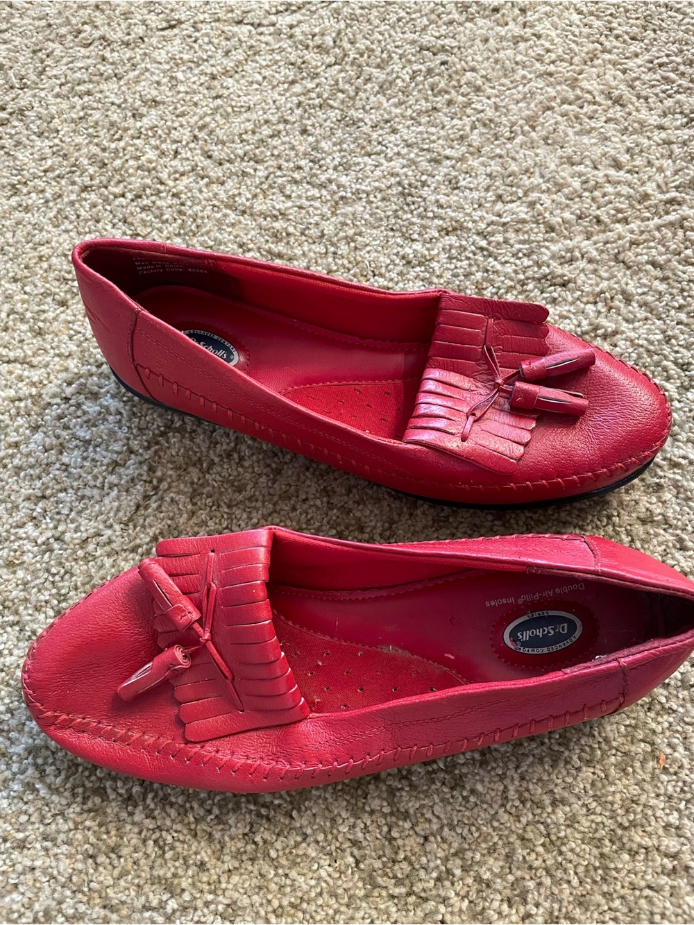 Dr. Scholl's Red Tassel Fringe Moccasin Flats